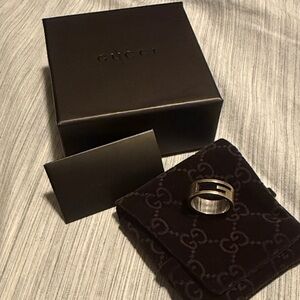 Gucci Silver Double-Strip Men’s Ring